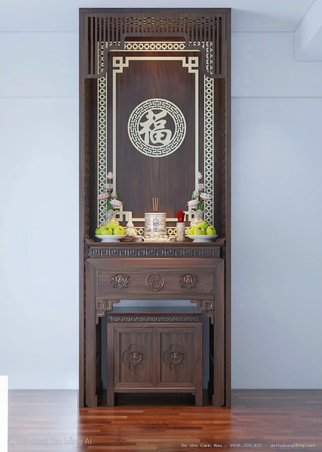 Bàn thờ mộc tại xưởng - Đồ thờ Sơn Vũ